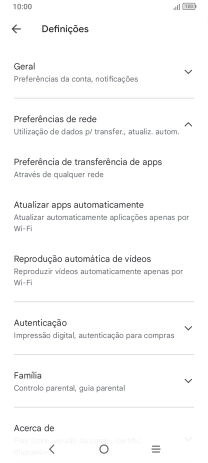 Prima Atualizar apps automaticamente.