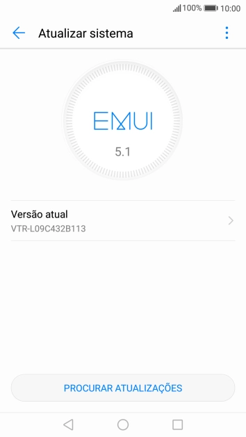Prima PROCURAR ATUALIZAÇÕES. Se existir uma nova versão de software disponível, será agora indicado no ecrã. Siga as indicações no ecrã para atualizar o software do telefone.