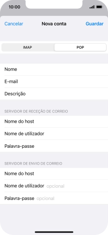 Prima Nome de utilizador e introduza o nome de utilizador da sua conta de e-mail na Vodafone.