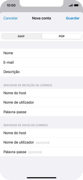 Prima Nome de utilizador e introduza o nome de utilizador da sua conta de e-mail na Vodafone.