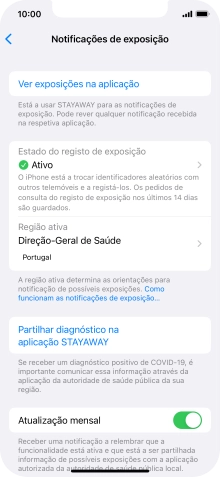 Prima Estado do registo de exposição.