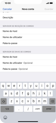 Prima Nome de utilizador e introduza o nome de utilizador da sua conta de e-mail.