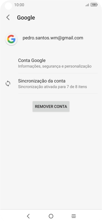 Prima Sincronização da conta.