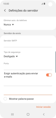 Prima Iniciar sessão.