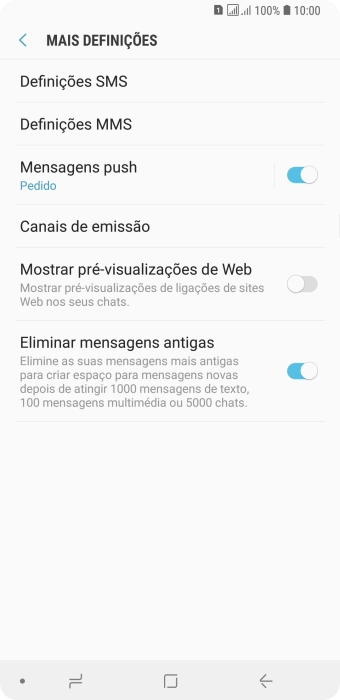 Prima Definições SMS.