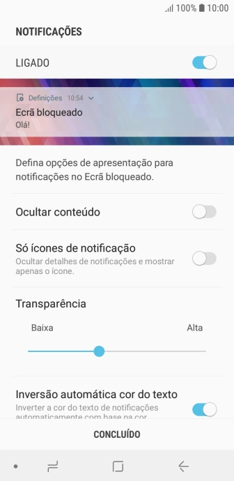 Prima o indicador junto as definições pretendidas.