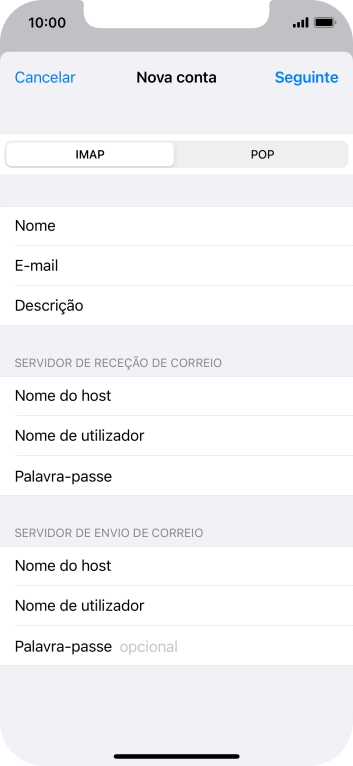 Prima Palavra-passe e introduza a password da sua conta de e-mail.