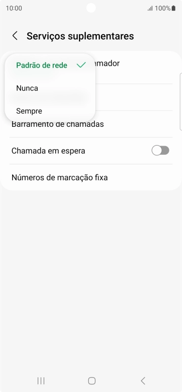 Prima Sempre para ativar a visualização do seu número.