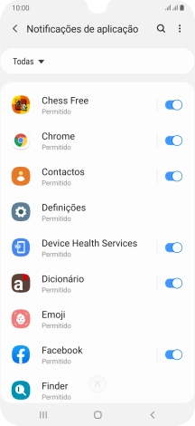Prima a lista suspensa.
