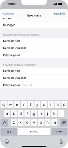 Prima Palavra-passe e introduza a password da sua conta de e-mail.