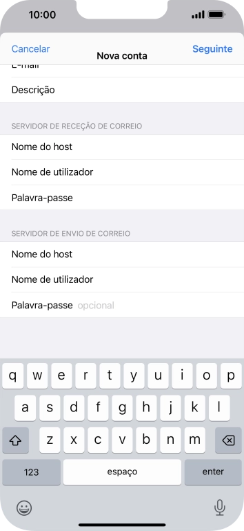 Prima Palavra-passe e introduza a password da sua conta de e-mail.