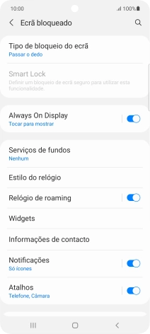 Prima Tipo de bloqueio do ecrã.