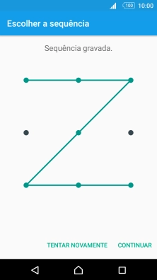 Deslize o dedo no ecrã ligando pelo menos quatro pontos e prima CONTINUAR.