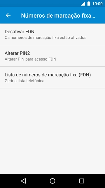 Prima Lista de números de marcação fixa (FDN).