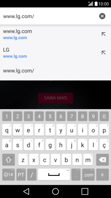 Introduza o endereço da página de Internet pretendida e prima Ir.