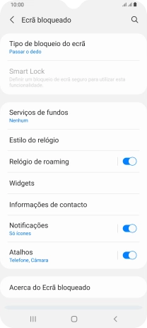 Prima Tipo de bloqueio do ecrã.