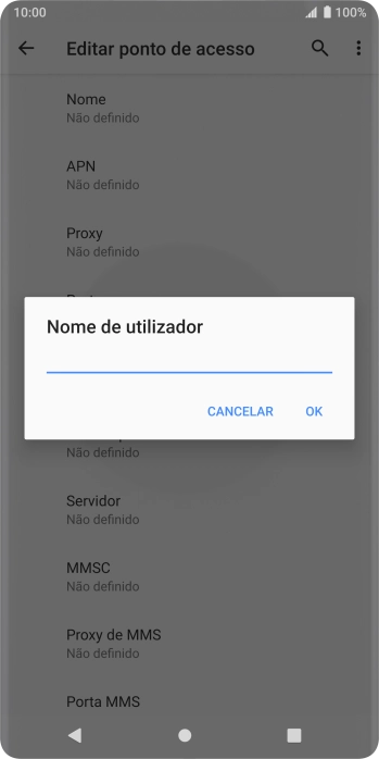 Introduza vodafone e prima OK.