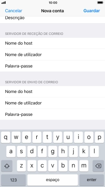 Prima Guardar. A sua conta de e-mail está agora configurada. Se pretender escolher definições adicionais para o servidor de receção e envio, siga os passos seguintes.