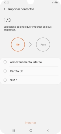 Prima o cartão SIM pretendido.