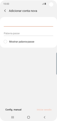 Prima Palavra-passe e introduza a password da sua conta de e-mail na Vodafone.