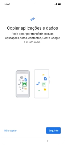 É possível transferir conteúdo de outro telefone quando o telefone for ativado antes da primeira utilização e quando o telefone tiver sido reiniciado. Quando esta imagem for mostrada no ecrã, o telefone está pronto para transferir conteúdo de outro telefone.
