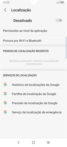 Prima o indicador para ativar ou desativar a função.