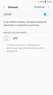 Prima o dispositivo Bluetooth pretendido e siga as indicações no ecrã para emparelhar o dispositivo pretendido com o telefone.