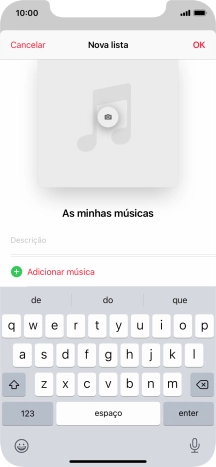Prima Adicionar música.