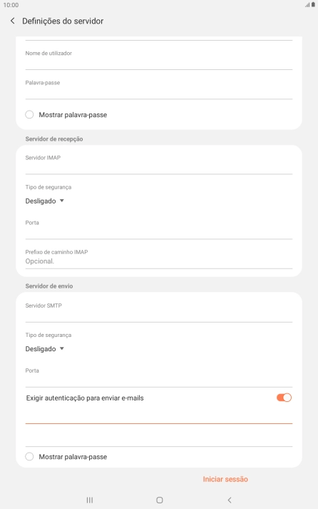 Prima o segundo campo sob 