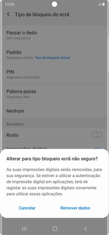 Prima Remover dados.