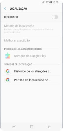 Prima o indicador para ativar ou desativar a função.