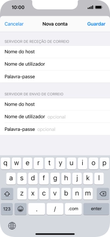 Prima Nome de utilizador e introduza o nome de utilizador da sua conta de e-mail.