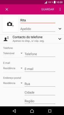 Prima Apelido e introduza o apelido.