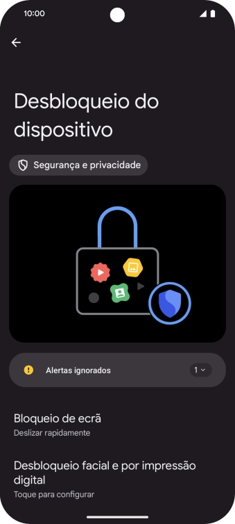 Prima Desbloqueio facial e por impressão digital.