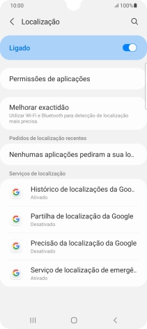 Prima Permissões de aplicações.