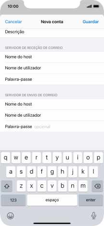 Prima Palavra-passe e introduza a password da sua conta de e-mail.