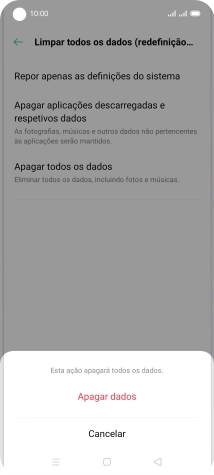 Prima Apagar dados.