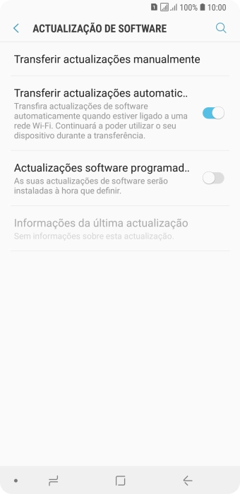 Prima Transferir actualizações manualmente. Se existir uma nova versão de software disponível, será agora indicado no ecrã. Siga as indicações no ecrã para atualizar o software do telefone.