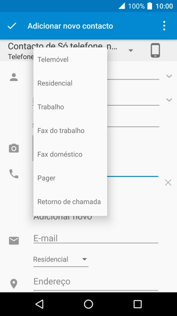 Prima o tipo de número pretendido.