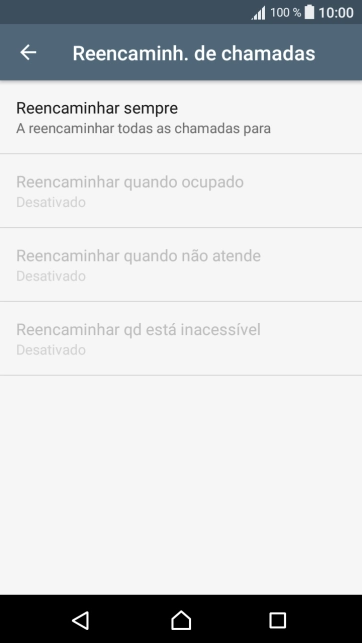 Prima o tipo de desvio pretendido.