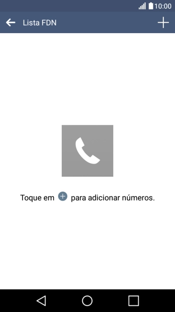 Prima o ícone para adicionar um contacto.