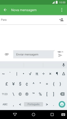 Prima ABC para voltar à introdução de texto.