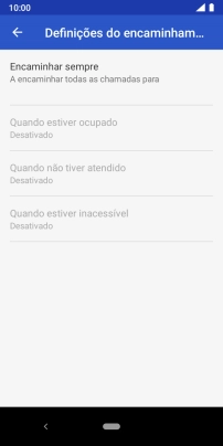 Prima o tipo de desvio pretendido.