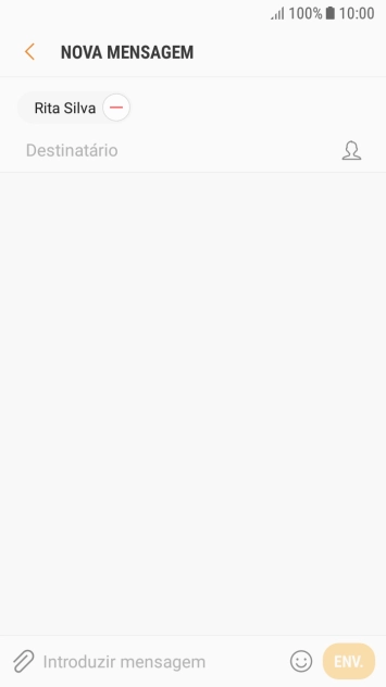 Prima o campo de escrita e escreva o texto da sua mensagem curta.
