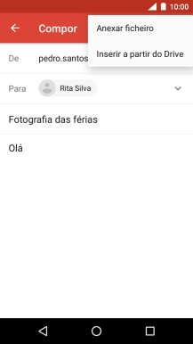 Prima Anexar ficheiro e vá até à pasta pretendida.