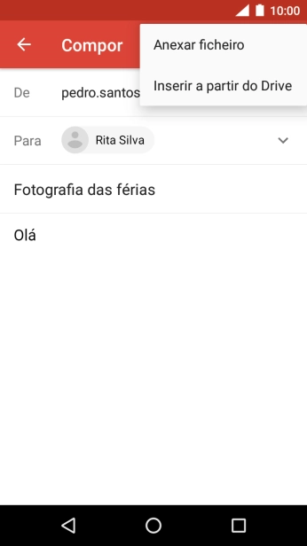 Prima Anexar ficheiro e vá até à pasta pretendida.