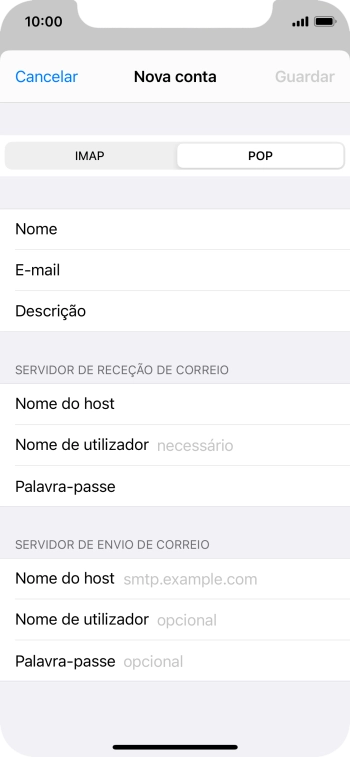 Prima Nome de utilizador e introduza o nome de utilizador da sua conta de e-mail na Vodafone.