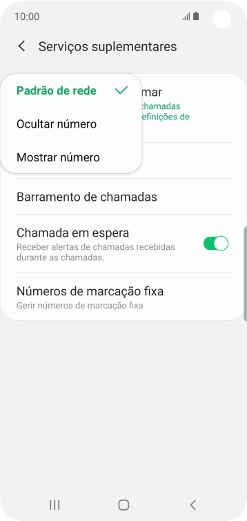 Prima Mostrar número para ativar a visualização do seu número.