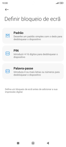 Prima o código de bloqueio do telefone pretendido e siga as indicações no ecrã para estabelecer um código de bloqueio adicional.