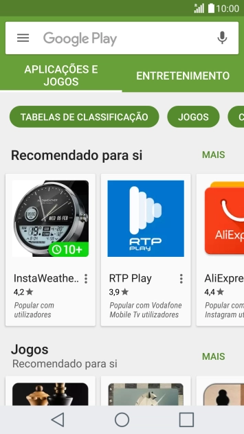 Prima a caixa de pesquisa.